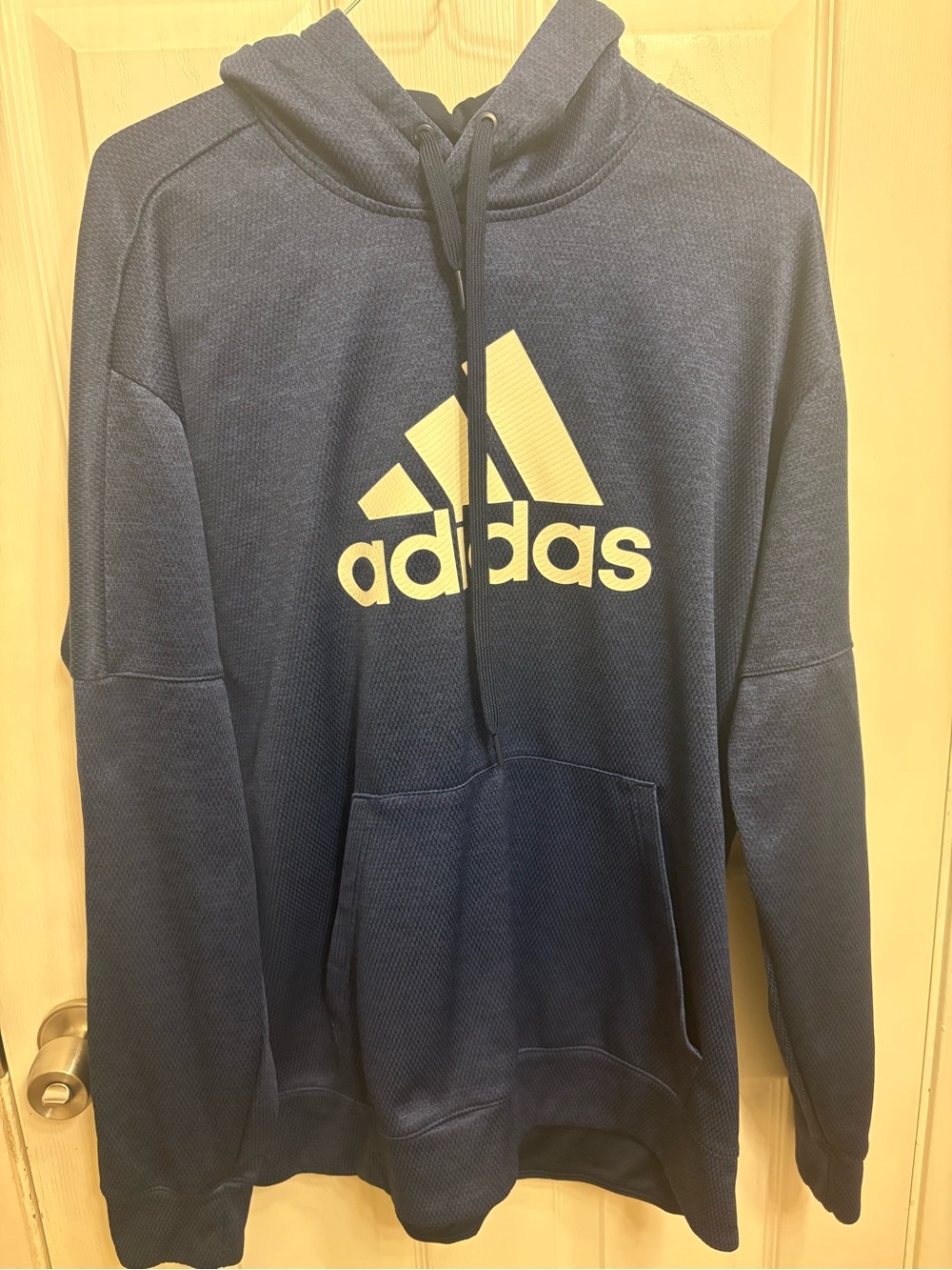 adidas Navy Blue Pullover Hoodie with Large Logo